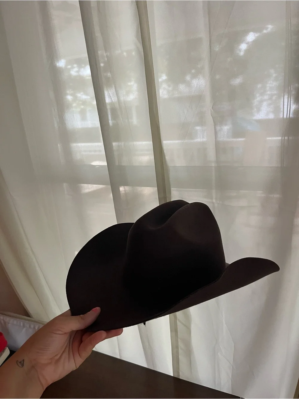 Classic Men's Wide-Brim Fedora Hat in Dark Brown